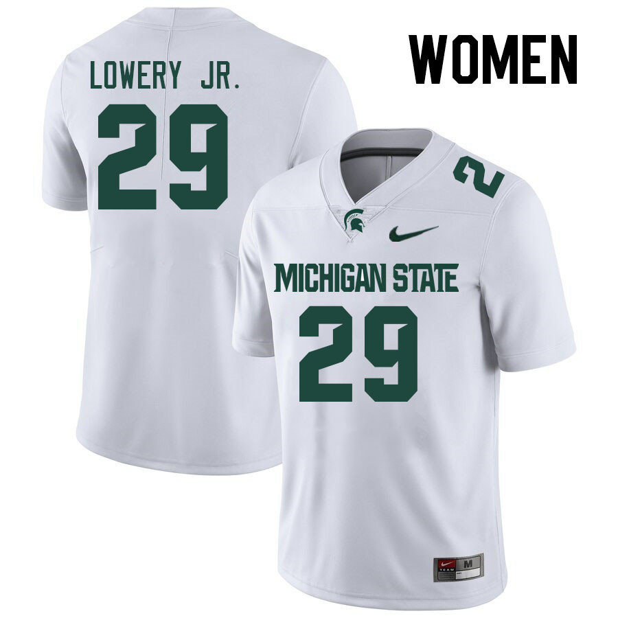 Women #29 Marqui Lowery Jr. Michigan State Spartans College Football Jerseys Stitched-White